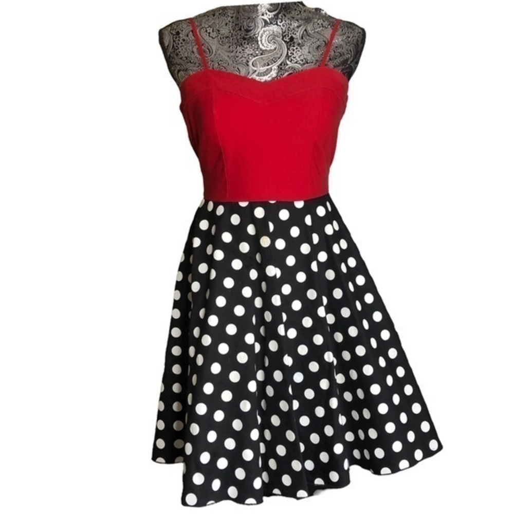 FE FOREVER Polkadot fit and flare girls‎ dress rockabilly